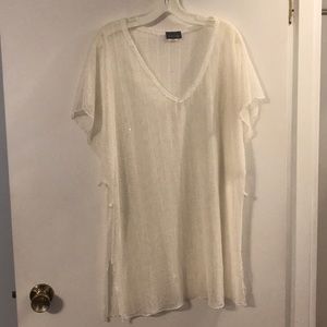 Jordan Taylor cream mesh swimsuit coverup